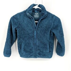 PRIMARY Kids Fleece Full Zip Sweater Jacket Size 4-5 Unisex Slate Blue